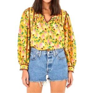 FARM Rio Mini Cashew  Long Sleeve Blouse, Size XL